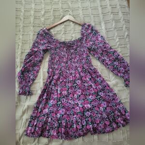 Floral Red and White Women's Dress